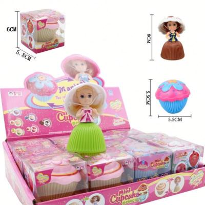 China Cartoon Toy 12pcs/box Deformable Cupcake Dolls Princess Bonecas Toys For Kids Birthday Gift Mini Cup Cake Doll for sale