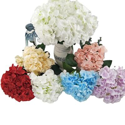 China Single silk hydrangea hydrangea group flower artificial flowers wedding party decor real silk touch for sale