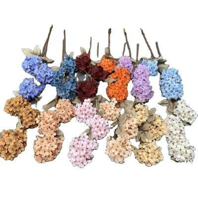 China Eco-friendly Three Heads Silk Hydrangea Artificial Flowers To Wedding Decor for sale