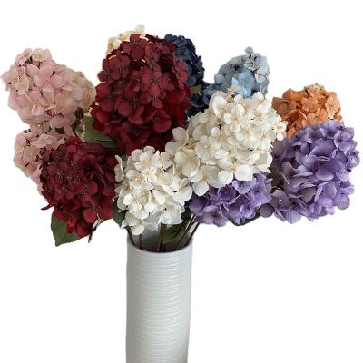 China Fashional Artificial Flowers Popular Wholesale Style Party Wedding Decoration Artificial Flower Heads Floral Bouquet Hydrangea Home Flower for sale