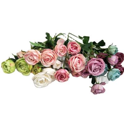 China Decorative Flowers and Garlands Artificial Rose Wedding Party Home Decoration Silk Flower for sale