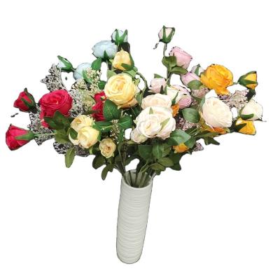 China Customized Silk Roses Artificial Silk Panel Eco-friendly Artificial Flower Hanging Flowers For Wedding Bouquet for sale