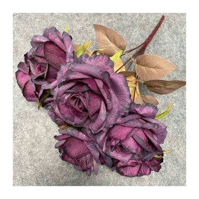 China High Quality Artificial Flower Bouquet China Silk Rose Flower Wedding for sale