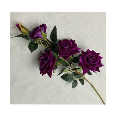 China Wholesale Artificial Flower High Quality Realistic Rose Flower Silk Roses Bouquet for sale