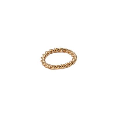 China INS Trend Environmentally Friendly Fashion Twist Ring 18K Gold Stainless Steel Single Couples Ring for sale