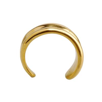 China Hot Sell Fashion Stainless Steel 18K Gold Ring Engagement Ring Lead Free Nickel Free Open for sale