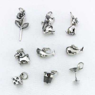 China Cute Fashion Jewelry Cotton Sheep Rose Necklace Ocean Shark Charm Animal Pendant for sale