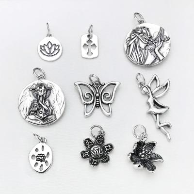 China Trendy Butterfly Lotus Charm Jewelry Pendant Necklace 2022 Cute Fashion Fairy Pendant for sale