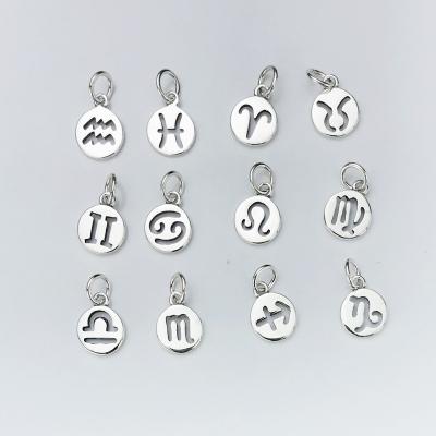 China Sterling Silver Manufacturers CLASSIC Silver Wholesale Lucky Twelve Constellation Charm Pendant for sale