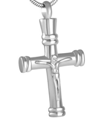 China CLASSIC Stainless Steel Jesus on the Cross Memorial in Cremation Urn Pendant Ashes Cremation Necklace Pendant Jewelry for sale