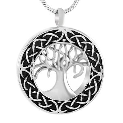 China CLASSIC Tree of Life Around Claddagh Pendant Celtic Knot Jewelry Stainless Steel Necklace Memorial Funeral Gift Cremation Urn Ashes for sale