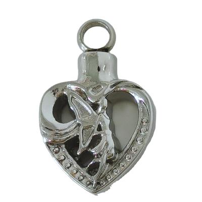 China CLASSIC Butterfly Girl in Heart Cremation Urn Pendant Stainless Steel Women Keepsake Memorial Urn Necklace Burial Casket for sale