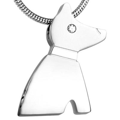 China Cute Stainless Steel Dog Shape Memorial Cremation Ash Urn Pendant for sale