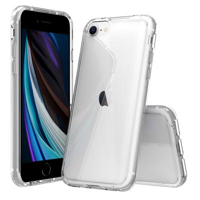 China Shockproof For iPhone SE Clear Case, Crystal Clear Soft TPU Hybrid Hard PC Case For Apple iPhone SE 2020 for sale