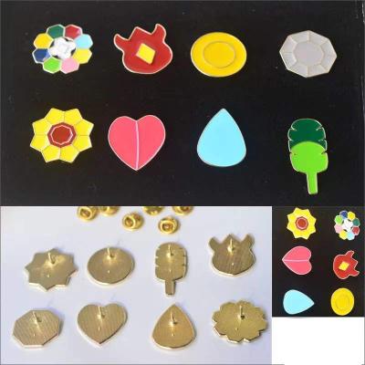 China China Wholesale Aluminum Alloy Metal Crafts Bell Coins TV Movie Character Promotional Bartenders Child Plays Pokemon Gym Badge Set for sale