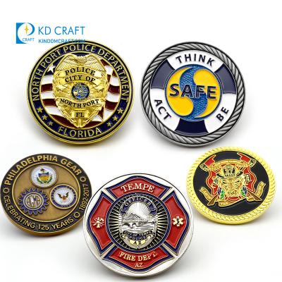 China Other Manufacturer No Min Logo 3D Metal Enamel Masonic Navy Bulk Cheap Bulk Army Firefighter Souvenir Custom Military Challenge Coin for sale