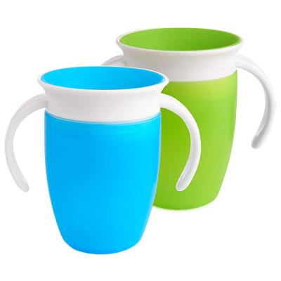 China 360 Degree Miracle Handle Toddler Kids Colorful Magic Free Baby Platypus Rotating Platypus Cup Drinking Mug for sale