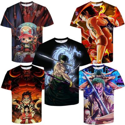 China Anti-wrinkle pattern cartoon character 3d t-shirt t-shirt sublimation polyester t-shirt custom anime japanese 3d for sale