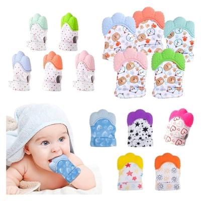 China 100% Food Grade Silicone Teether 20 Design Baby Teether Glove Silicone Baby Teether Mittens For Baby Soothing Teething Mitten Teeher Gloves for sale