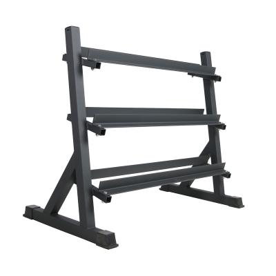 China From TEZEWA Factory Commercial and Home 3 Layer Steel Hex Dumbbell Rack Directly for sale