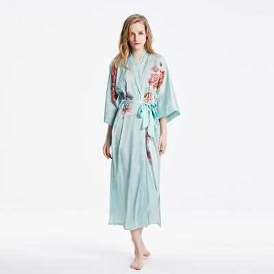 China QUICK DRY Women's half-sleeve sleepwear homewear loungewear kimono silk satin robe pajamas dress long bathrobe for women for sale