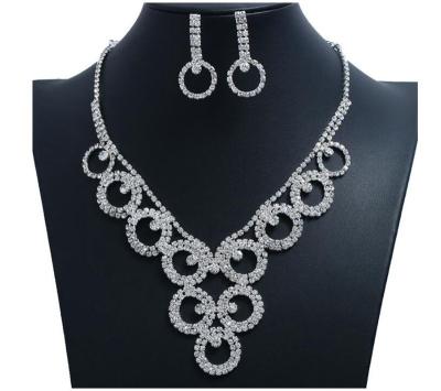 China CLASSIC Gorgeous Classic Earrings Bridal Women Crystal Wedding Jewelry Set Necklace for sale