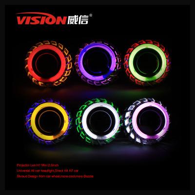 China IPHCAR factory wholesale super bixenon mini hid projector lens lights with dual 75MM ccfl halo angel eyes rings for sale