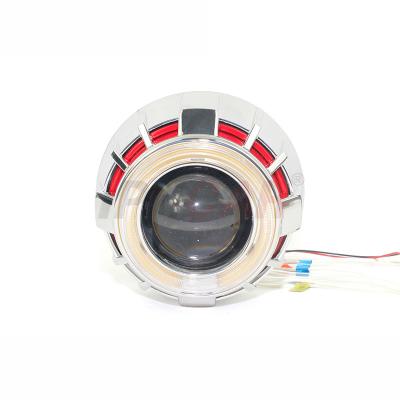 China IPHCAR dual ccfl halo rings angel eye hid xenon projector lens light H4 H7 universal car motorcycle headlight 2.5inch for sale