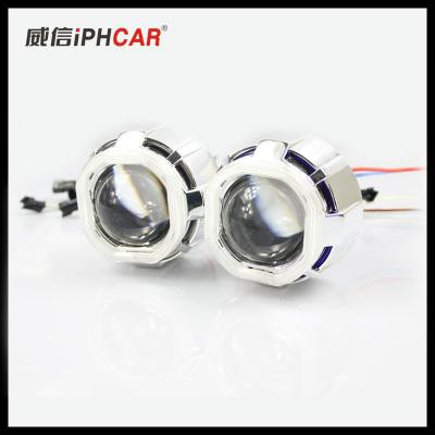 China IPHCAR Universal M803 Universal 2.5 Inch Motorcycle Bi-xenon Projector Square Headlight Lens With Dual Angel Eyes for sale