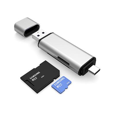 China Wholesale Business High Speed ​​Aluminum Multi Card Reader 3 In 1 Type C For Mobile Phone OTG USB 3.0 SD TF Card Reader / for sale