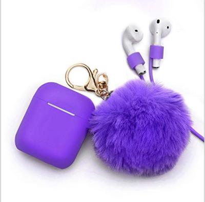 China Cheapest Valentine's Day Earphone With Charging Case For Airpods Case With Key Chain Ball for sale