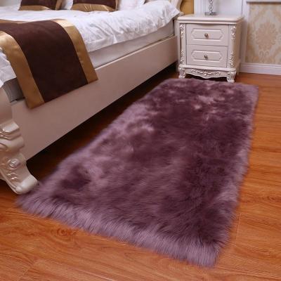 China Fashional Shaggy Plush Cheap Warm Durable Large Area Bedroom Faux Sheepskin Fur Blanket for sale