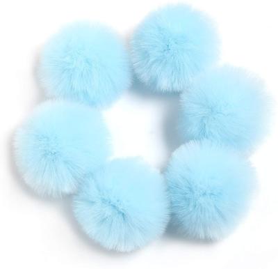 China Upholstery Fake Auto Pom Poms Key Chain Cherry Shape Pom Pom Key Ring For Bag Charm Pendant Faux Ball Rabbit Fur Pompom Key Chain for sale