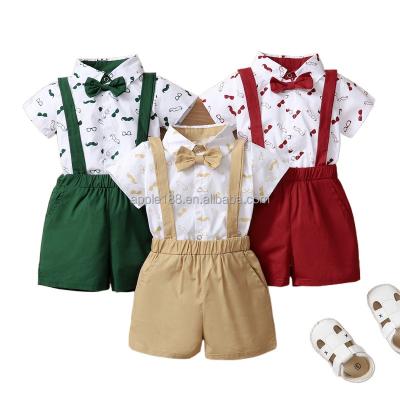 China Normcore / Wholesale Minimalist Boys Cotton T-shirt Overalls Suspenders Two Piece Baby Overalls Infant Summer for sale