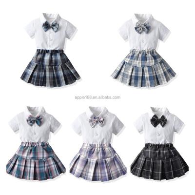 China Breathable Girls College Pleated Skirt Summer Children JK Unified Plaid Skirt Baby Suit Skirt for sale