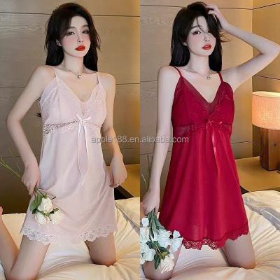 China High Quality Women's Sexy Satin Lace Embroidered Pajamas QUICK DRY for sale