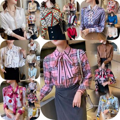 China Custom Autumn Women's Office Anti-Wrinkle And Satin Spring Wrapped Silk Long Shirt for sale