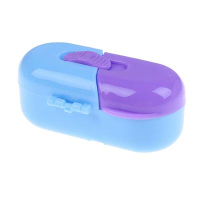 China Hot Sell Plastic Customized Small Capsule 2 Cases Fancy Pill Case Small Travel Pill Box for sale