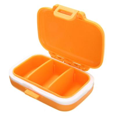 China Hot New Sales PP Removable Outdoor Pink Pill Box Pill Container 3 Compartment Plastic Pill Box for sale