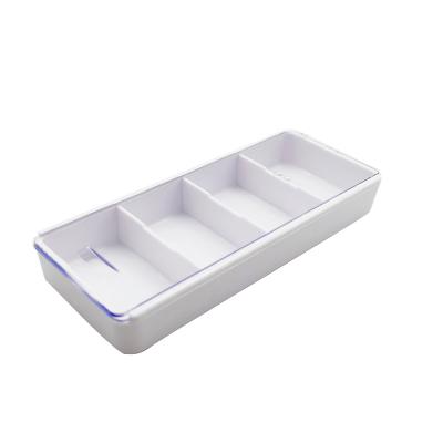 China 2022 New Amazon 4 Compartments Plastic Box Organizer Stock Travel Pill Box for sale