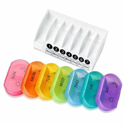 China 2022 Hot Sale 14 Case MIni Cute Colorful Weekly Travel Plastic Pill Box Pill Organizer for sale