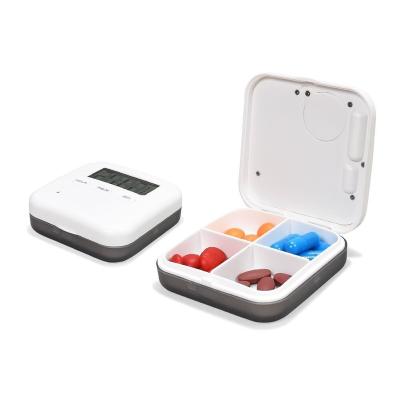 China Smart 4 Compartments Plastic Promotional Hot Sale Pill Organizer Plastic Storage Weight Loss Pills Box for sale