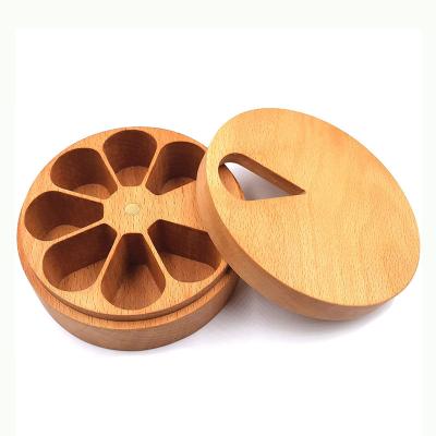 China 2022 New Hot Selling Amazon Csaes Wooden Pill Box Pill Box Storage Plastic 7 Weekly Organizer for sale