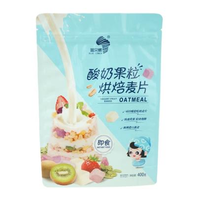 China Shock Resistance Food Matte Plow Resealable Dry Bottom Gusset Rack Up Packaging Plastic Pouch For Powder Food Packaging for sale