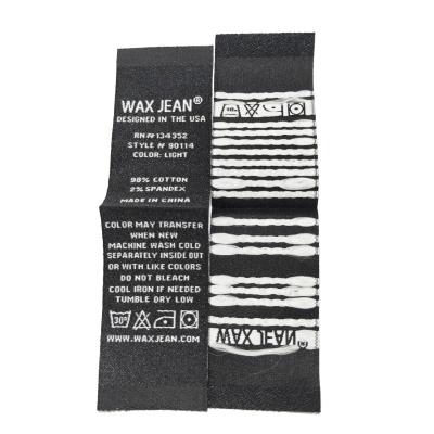 China 2021 viable wholesale black woven fabric label printer sew for clothing for sale