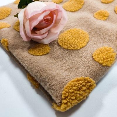 China Jacquard 490gsm Sherpa Fleece Fabric For Pillowslip Floor Mat Garment Cap for sale