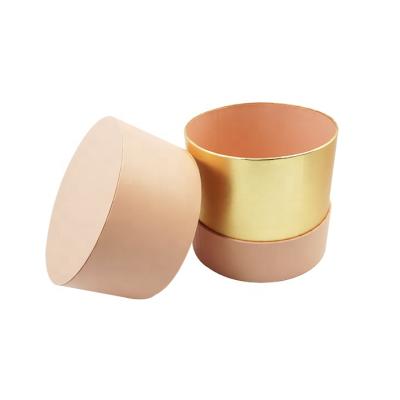 China Luxury Recycled Materials Paperboard Packaging Candle Flower Gift Cylinder Round Box Custom Logo All Pink Eco-friendly With Lid for sale