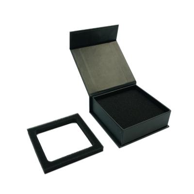 China Recycled Materials Adjust Customized Printed Book Shaped Box Package Boxes With Small Foam Gift Book Box Paper For Jewelry&watch Product Matte Black for sale