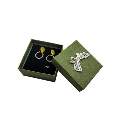 China Recyclable Earrings Box Ring Packaging Box Custom High-End PU Leather Ring Earrings Box for sale