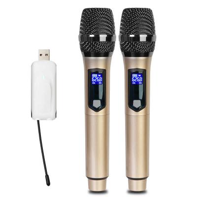 China New Handheld Microphone Style W4 UHF Computer USB Microphone Connect Microphone Karaoke Wireless Microphones for sale